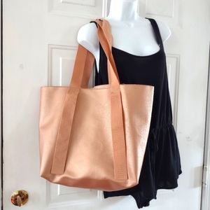 Saks Fifth Avenue Rose Gold Color Tote Bag